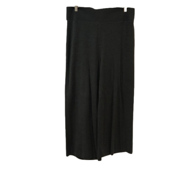 Anthropologie Moth Charcoal Gray Wool Cropped Wide Leg Trousers, Size Medium - Picture 3 of 13